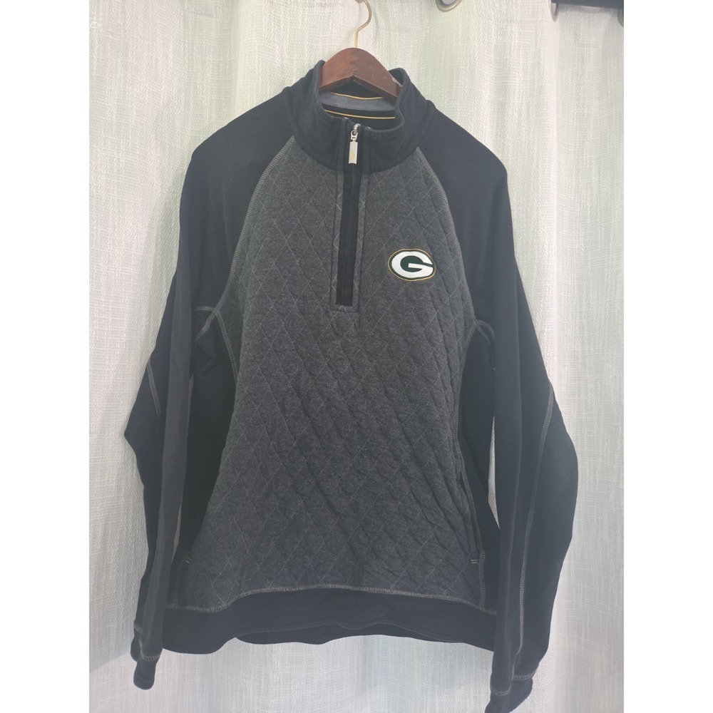 Tommy Bahama Green Bay Packers Quarter-zip Pullover Size Large Embroidered